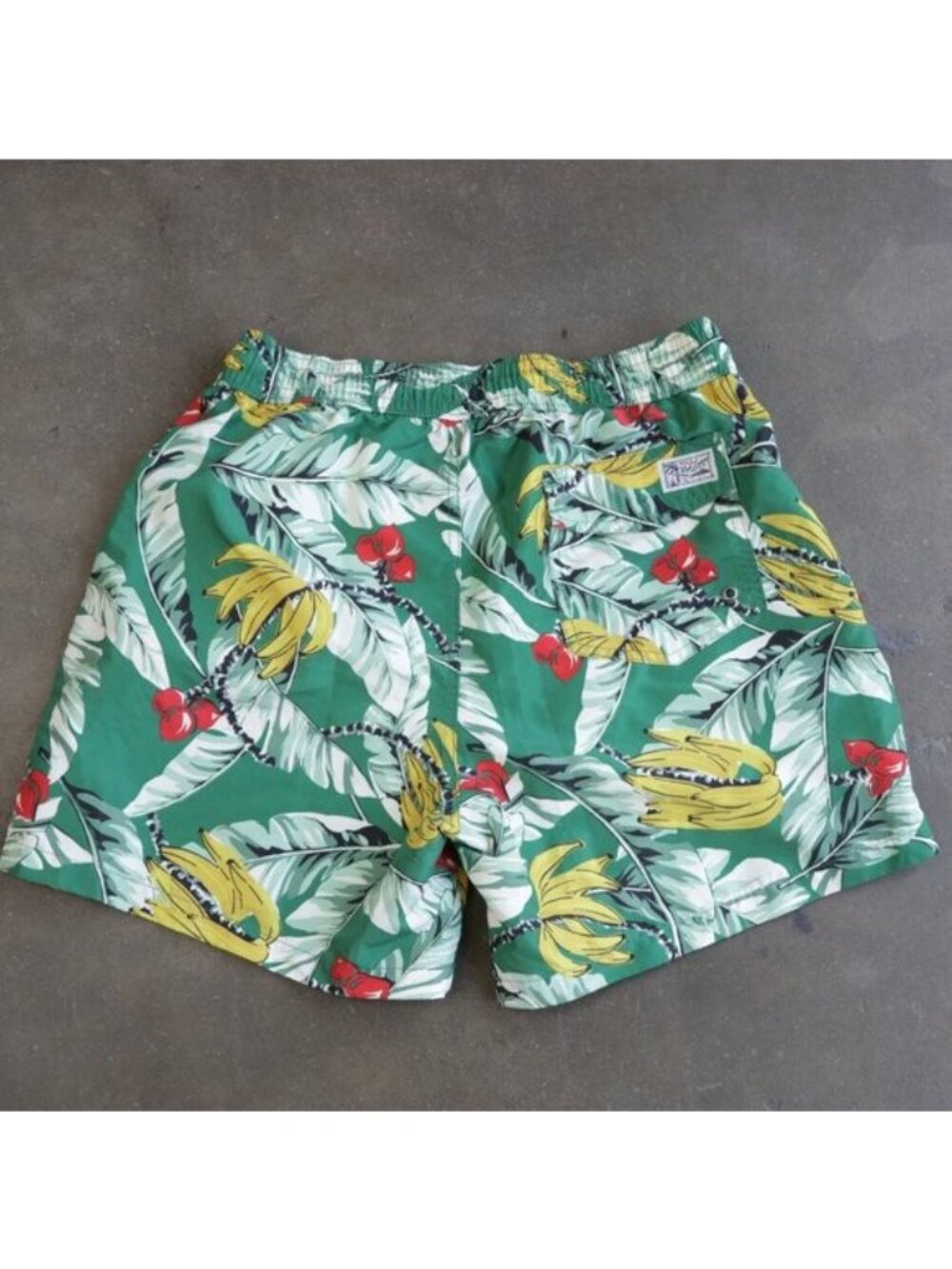 Polo Ralph Lauren Traveler Swim Trunk Tropical Banana Print Mens M 5.5 Inch - Picture 2 of 3